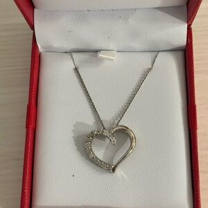 macy diamond heart pendant necklace